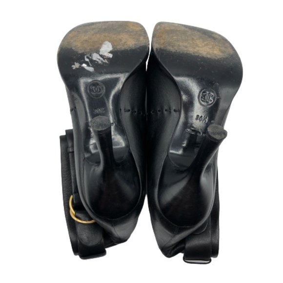 Auth. Chanel Womens Round Toe Ankle Bootie Leather Boots Shoes Black Sz.6.5B - Picture 8 of 8